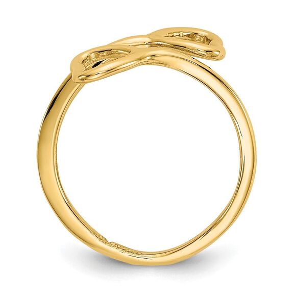 Double Heart Toe Ring in 14 Karat Gold - Picture 2 of 6